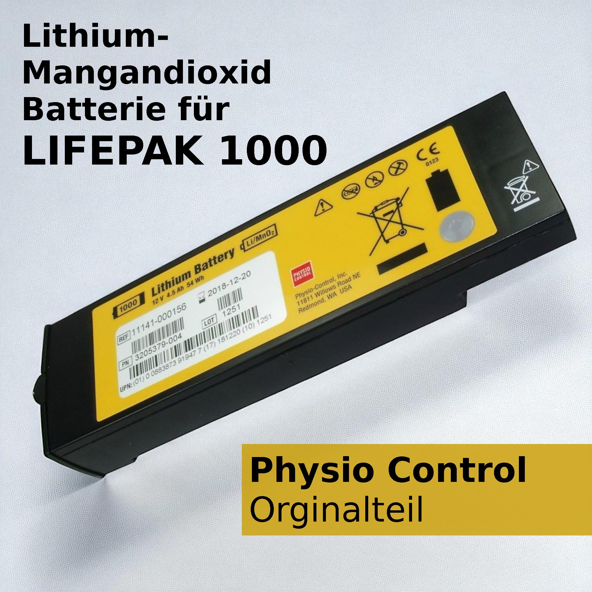 Batterie für Physio Control LIFEPAK LP 1000 (LP1000) Defibrillator AED