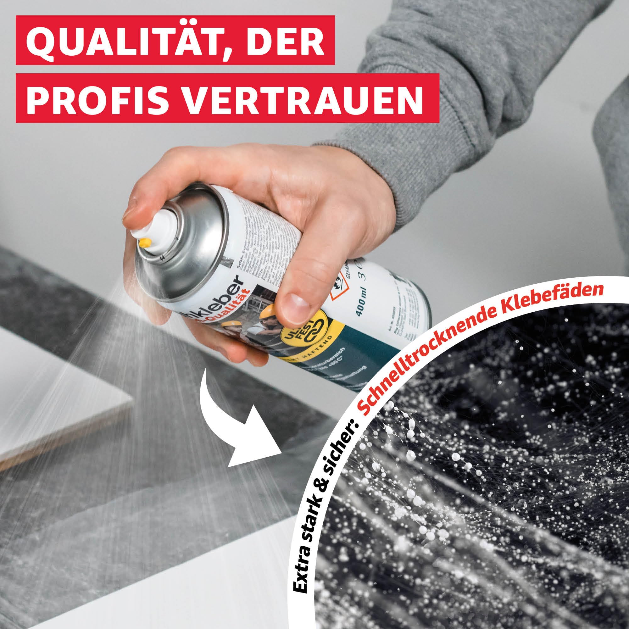 Klej w sprayu Big Difference z regulowaną głowicą natryskową 400 ml aerosol (12 x klej w sprayu z regulowaną głowicą natryskową)