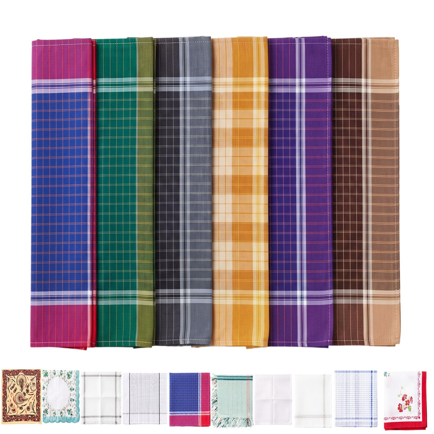 tavasya 100% Cotton Handkerchiefs | Soft & Absorbent Everyday Pocket Hankies-picture-12