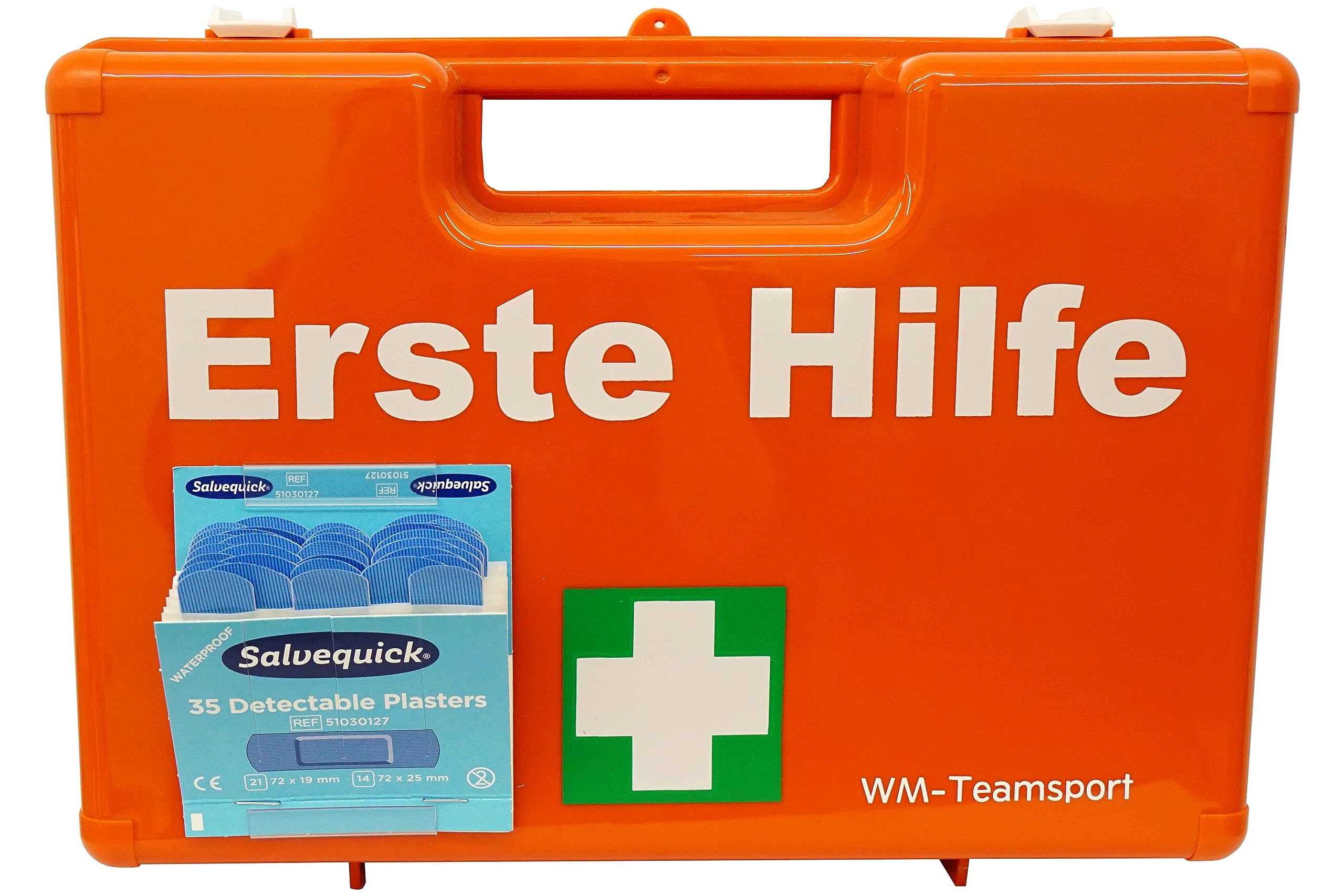 Erste-Hilfe-Koffer GASTRO Komplettpaket für Küchenbetrieb & Lebensmittelindustrie - aktuelle DIN/EN 13157 inkl.Augenspülung + Brandgel + detektierbare Pflaster + Hydrogelverbände + Aushang & Aufkleber