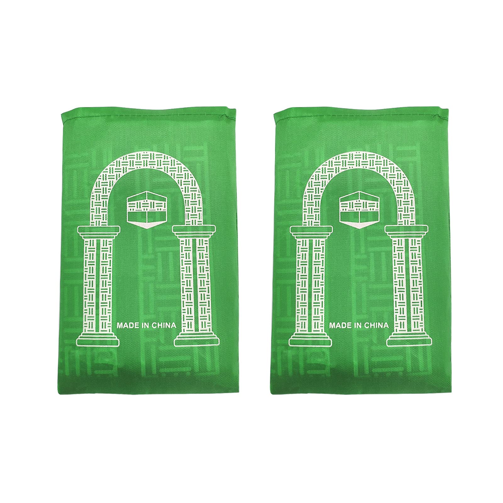 Windplusya Prayer Mats Muslim, Pocket Travel Foldable Portable Waterproof Prayer Mat Rug, Islamic Travel Worship Prayer Mat Fabric Pilgrimage Mat, Salah Sajadah Gift Ramadan Eid (2, green)
