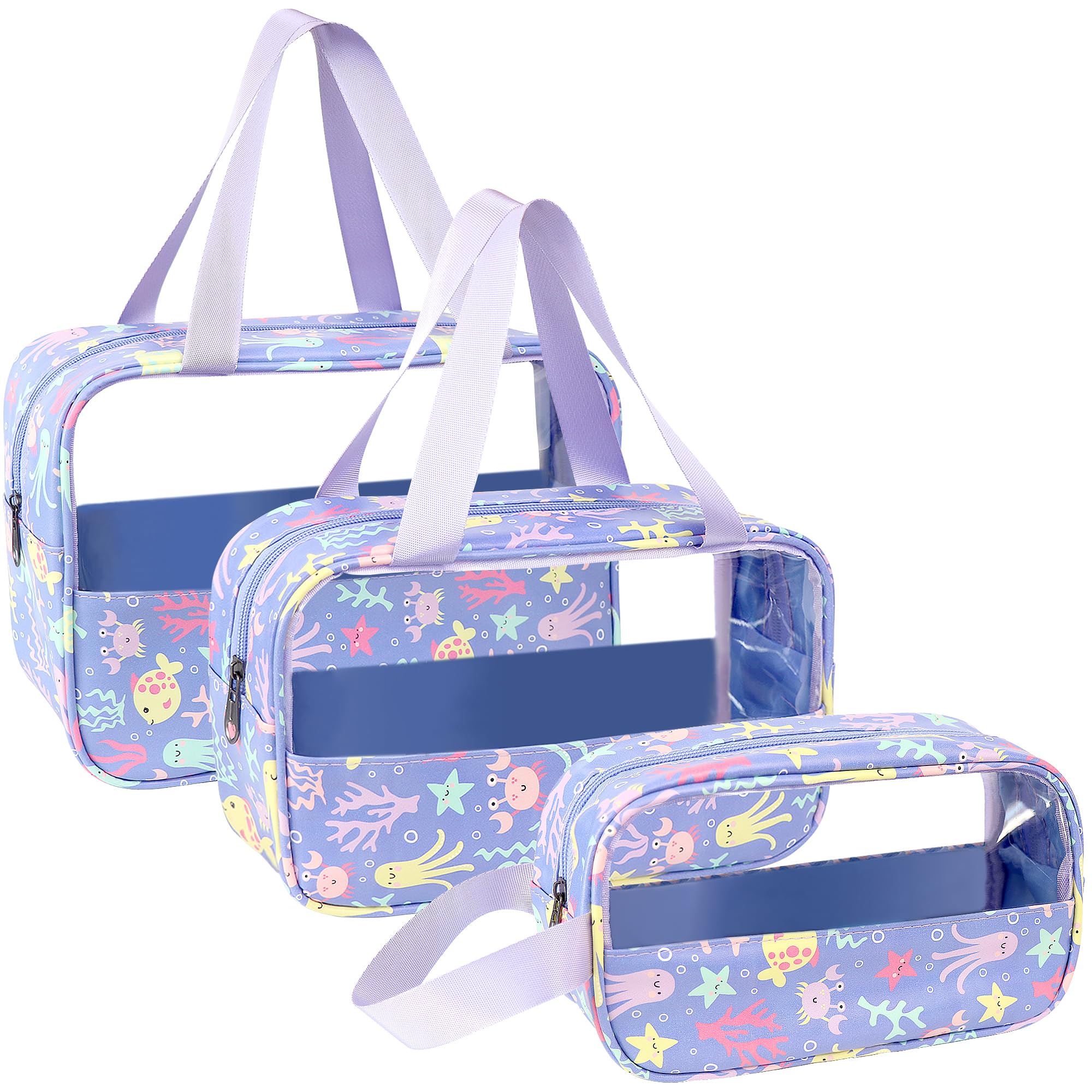 LEcylankEr Kosmetiktasche Transparent 3 Stück, PVC Kulturtas