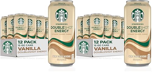 Doubleshot Energy Drink Coffee Beverage,Vanilla,Iced Coffee,15 fl oz Cans,(Pack of