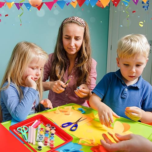 Vista 41 de Maitys 24 bandejas de plástico para arte, bandeja organizadora para manualidades, bandeja para servir, bandejas de arena apilables, para la escuela