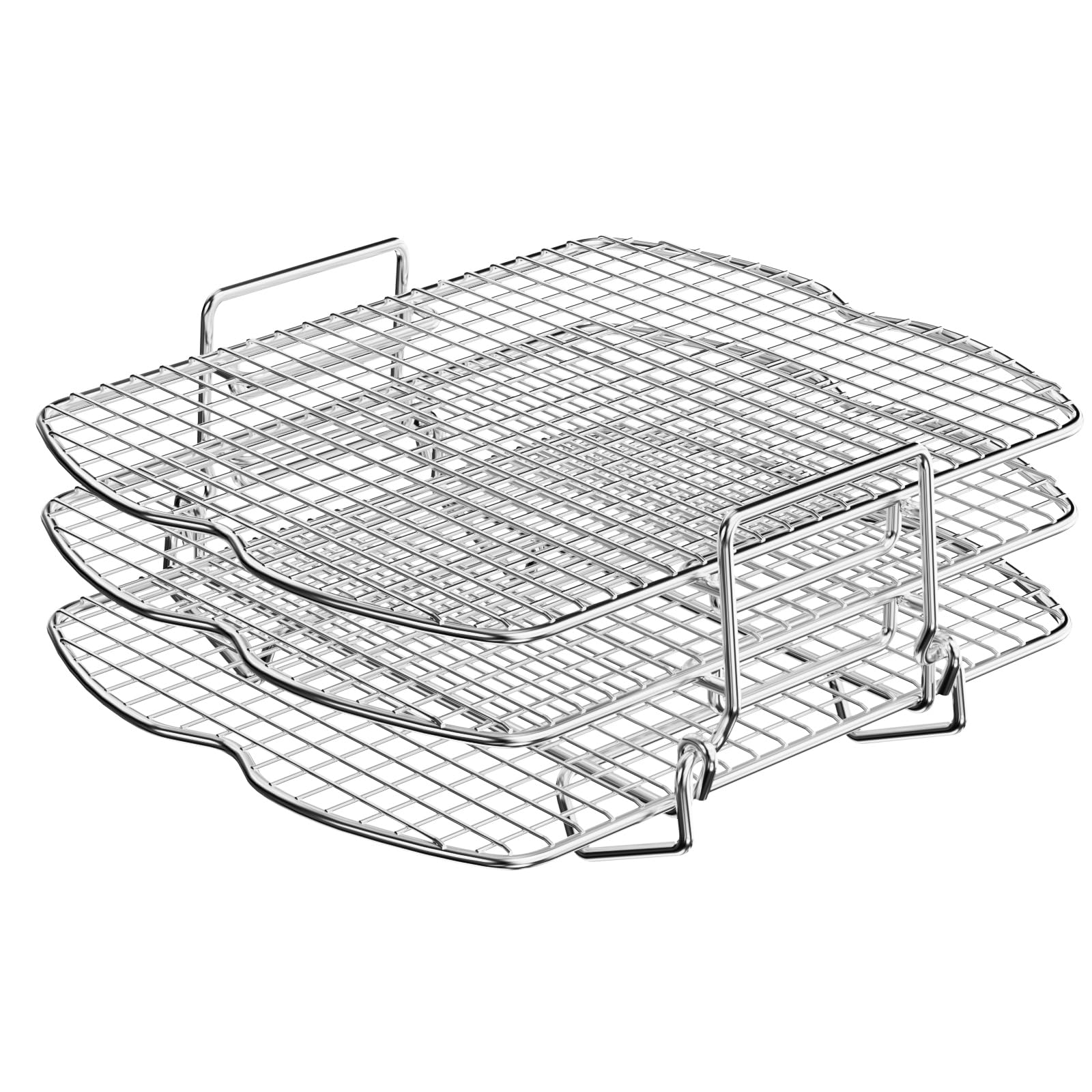BBQ-PLUS Upgraded Dehydrator Rack Stainless Steel Air Fryer Stand for Ninja Foodi AG300, AG300C, AG301, AG301C, AG302, AG400, IG301A Ninja Foodie Grill Accessories Roasting Rack for Oven and Grill