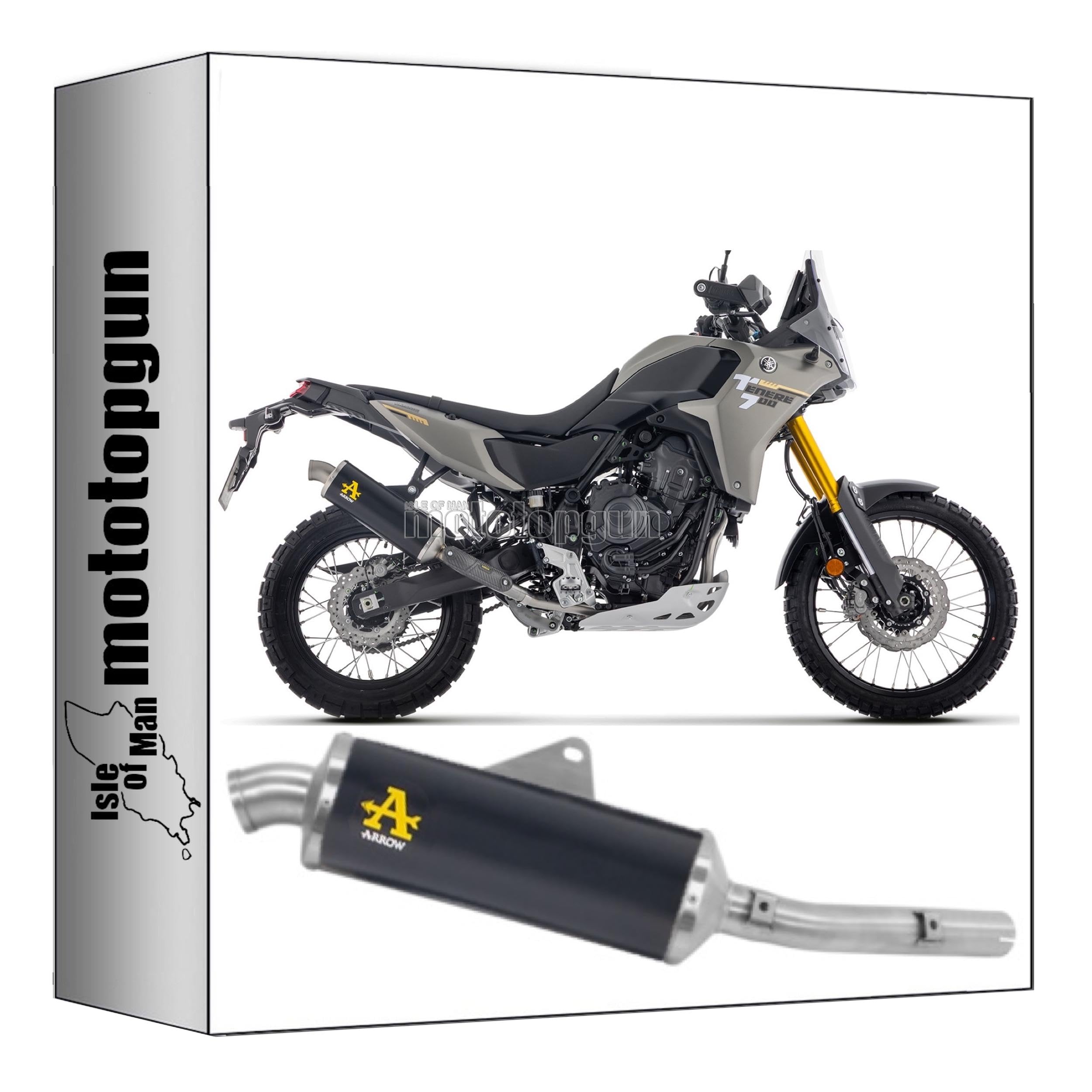 arrow scarico omologato indy-race alluminio nero compatibile con yamaha tenere 700 2026 mototopgun std 72662aon
