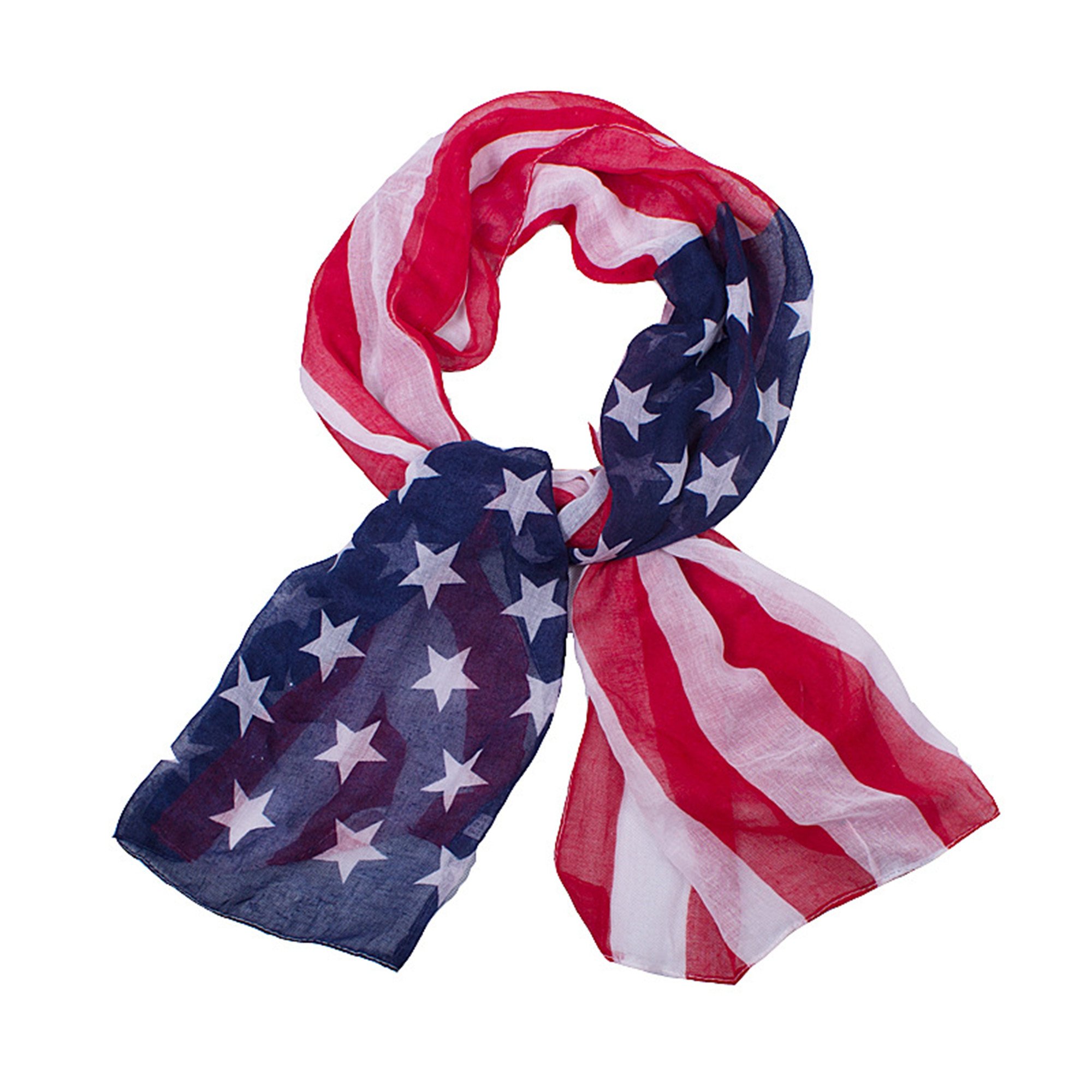 Fashion Lightweight Scarfs For Women USA Flag & Stars Print Many Style
