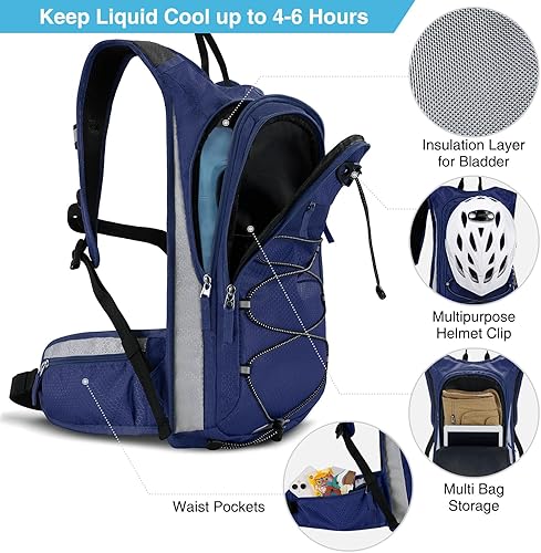 Miniatura 2 de NOOLA Mochila de hidratación de 3 litros, mochila de agua aislada, mochila de senderismo con vejiga de agua, mochila de agua ligera para senderismo,