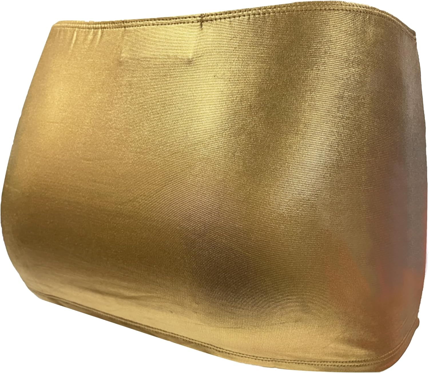 Women's Gold Metallic Sexy Mini Skirt (Faux PVC Leather Wet Look Micro Skirt) - Image 3