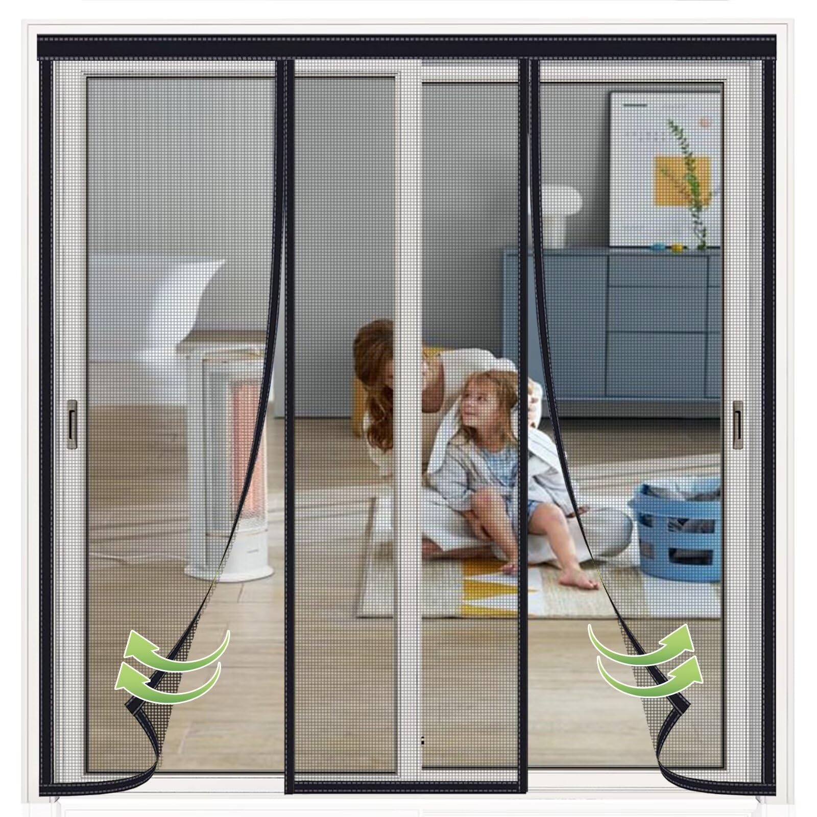Magnete Fliegengitter Camper 205x180cm Schwarz Magnet Fliegengitter Balkontür Insektenschutz Magnet Fliegengitter Fenster Moskitonetz Magnetischer