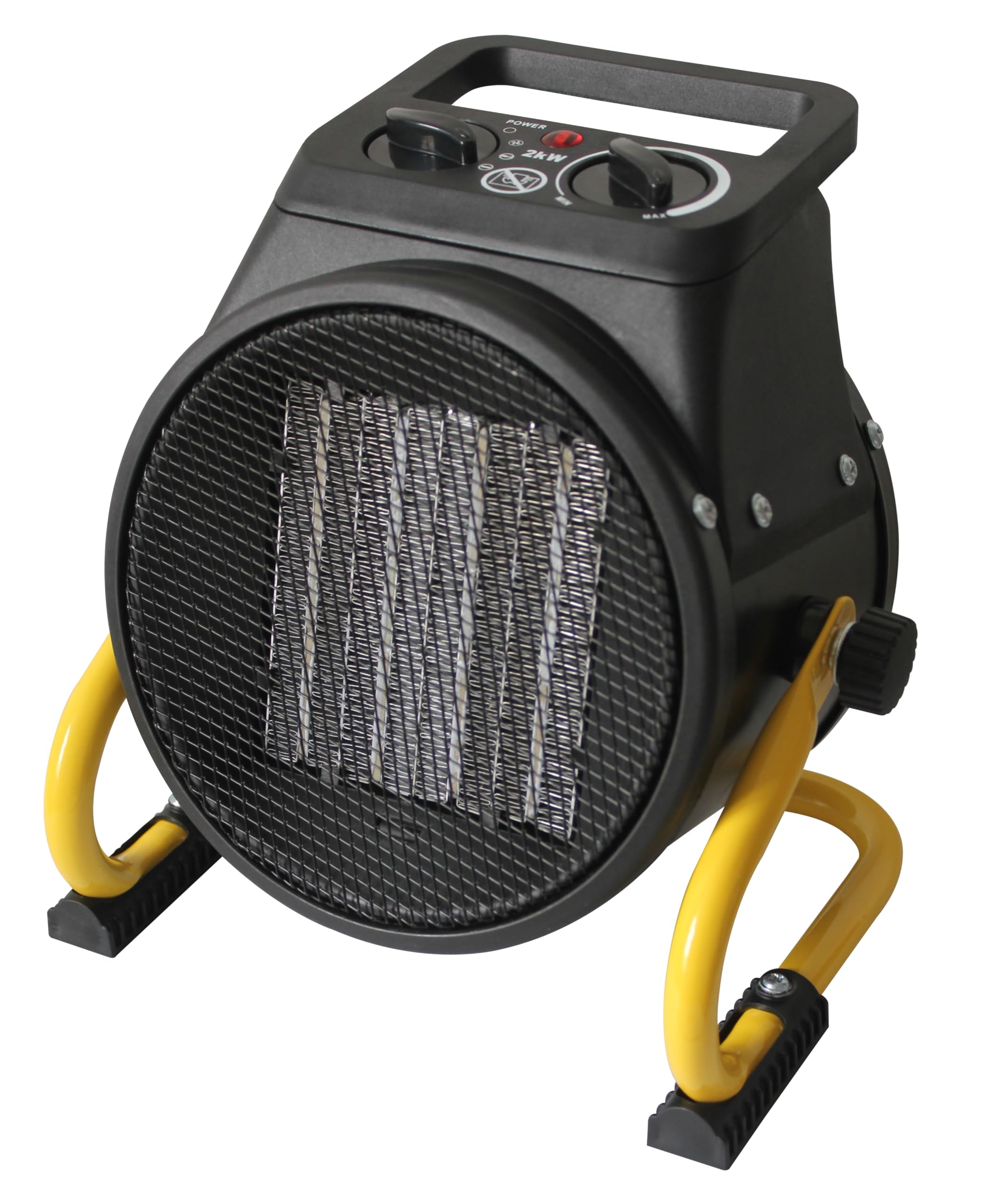 Lehmann Chauffage soufflant Thermoventilateur électrique pour chauffage rapide | 2000 W | Thermostat | 3 niveaux | Ajustement d'inclinaison | Poignée de transport | Idéal pour petits espaces