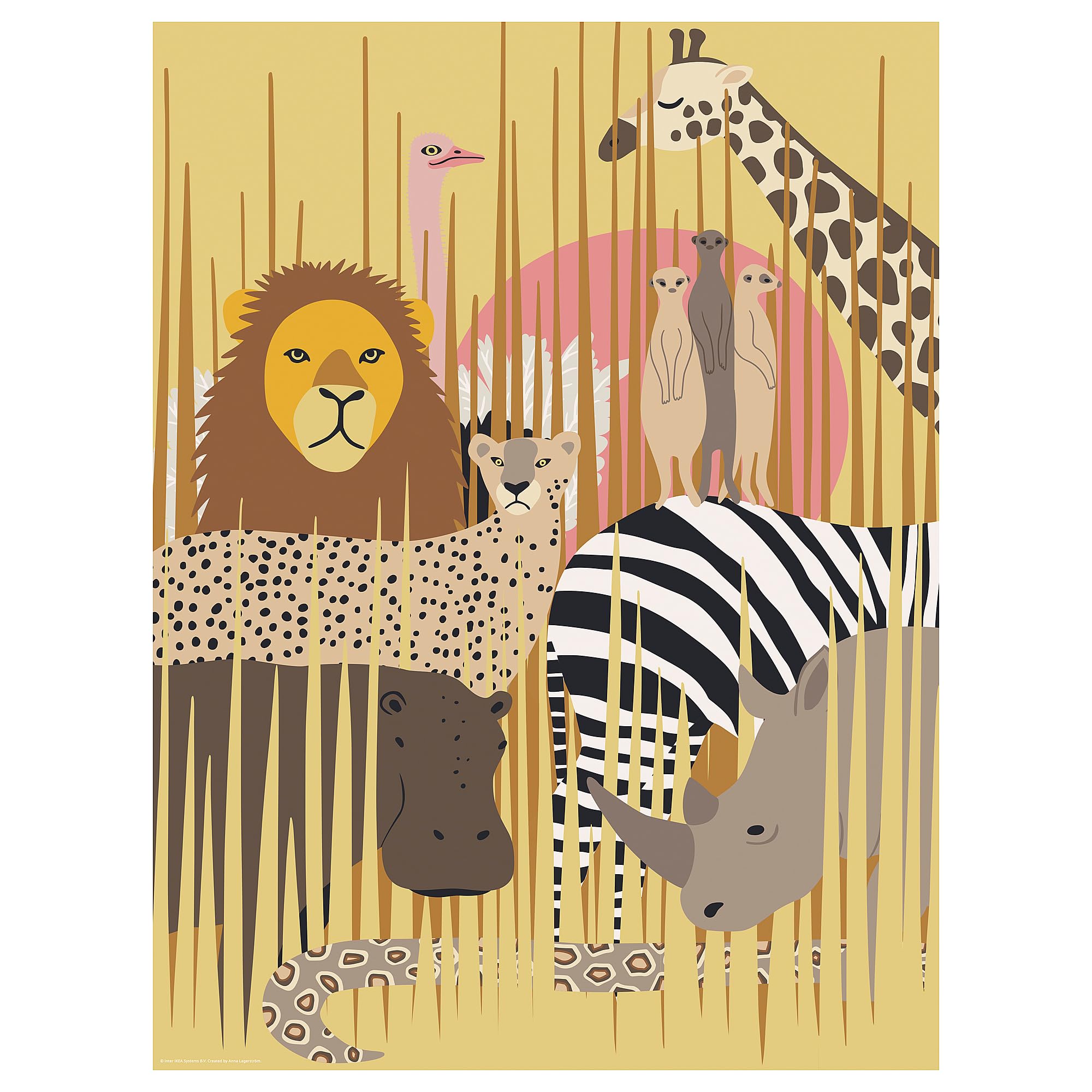 Poster Animaux ProTuning SANDLÖPARE, affiche savane premium - 3