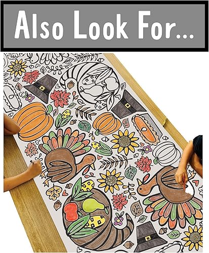 Miniatura 7 de Tiny Expressions - Fall Thanksgiving Placemats for Kids (Pack of 12 Turkey Placemats)  Coloring Activity Paper Table Mats for Children to Write