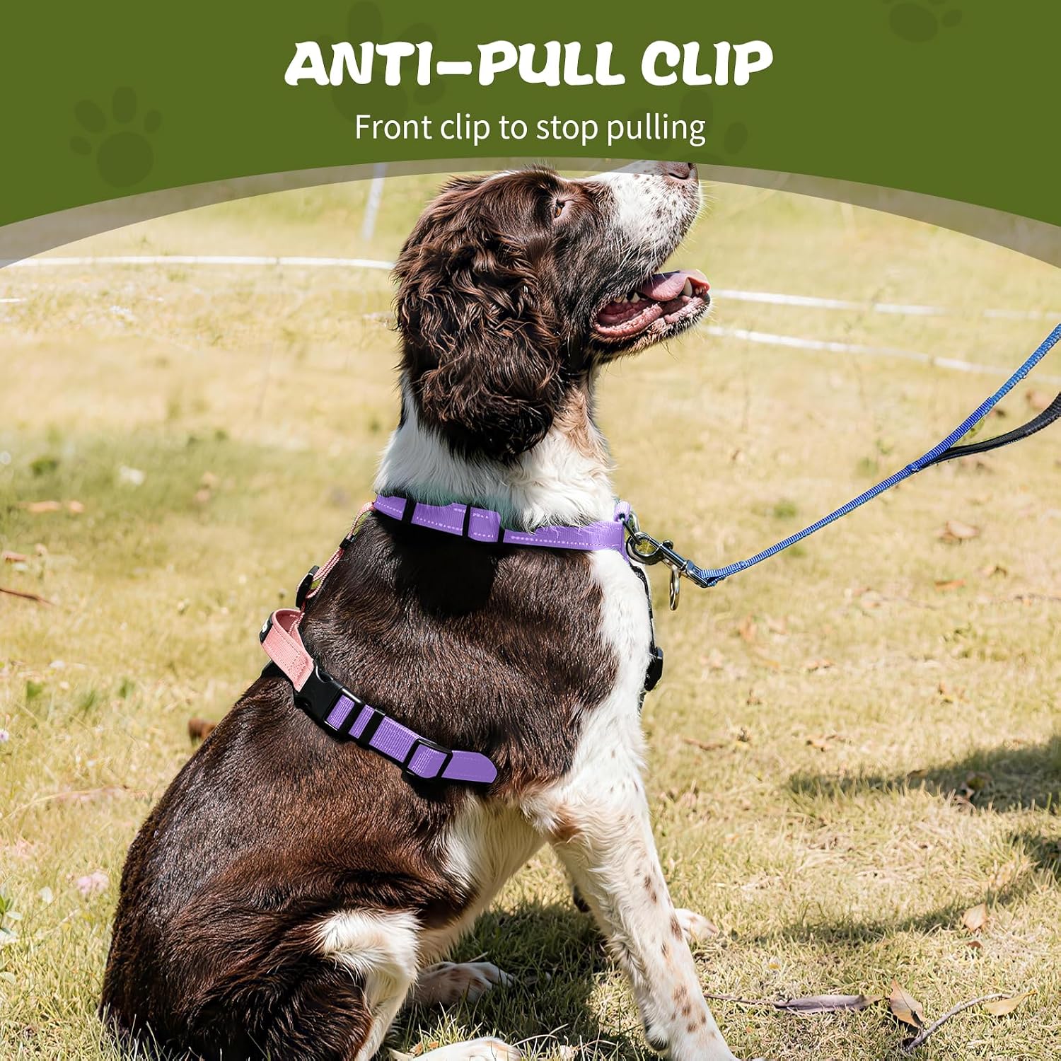 Dog Harness,Adjustable No Pull Dog Harness,Y-Shaped Design,Buckle-Neck Balance Harness with Reflective, Ideal for Dog Training Hiking, Easy Walk Harness,Durable High-Tensile Nylon Pink-L