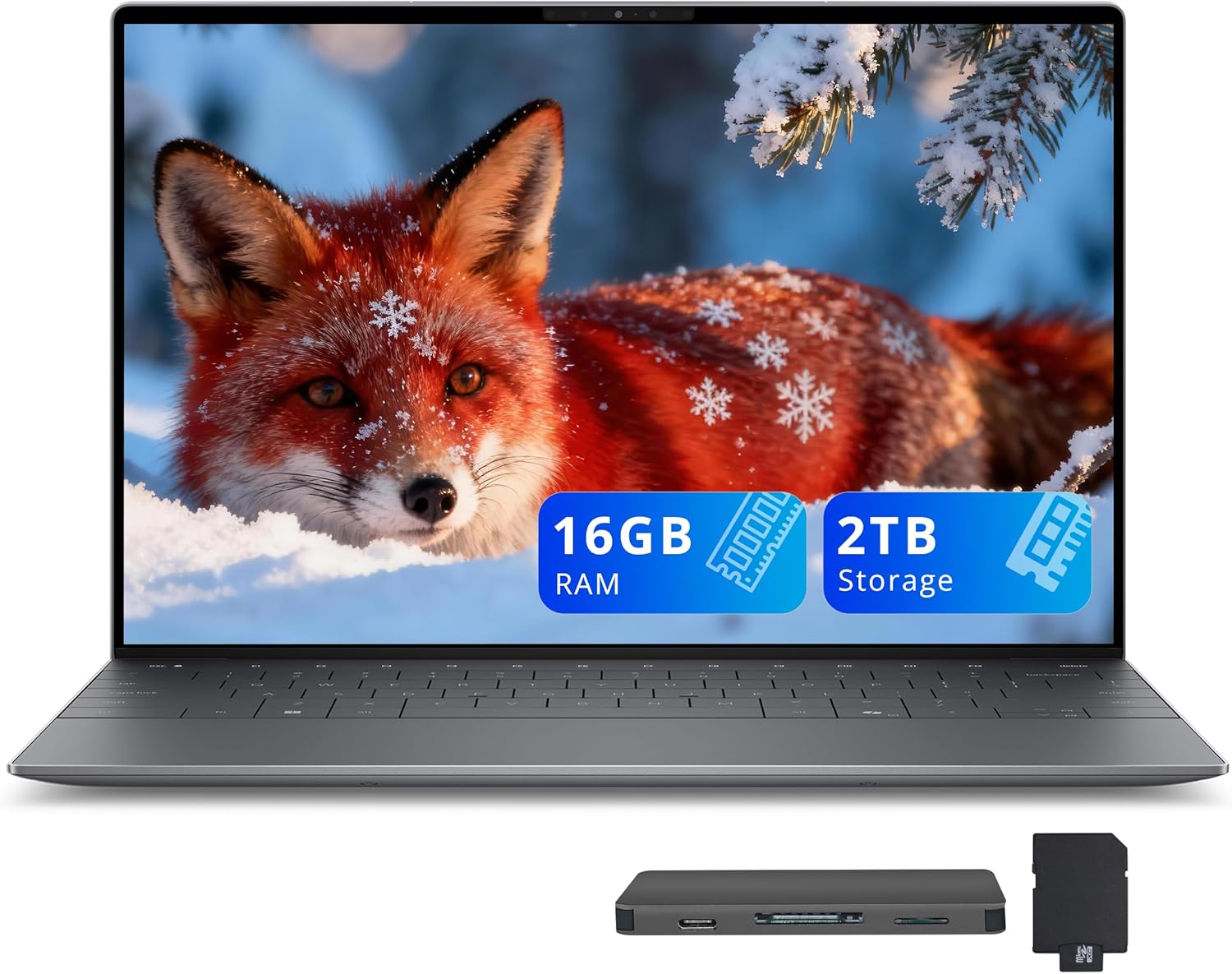 Dell XPS 13.4" FHD+ Copilot+ PC Laptop, Intel Core Ultra 256V, 16GB RAM, 2TB Storage (1TB SSD+1TB Docking Station Set), Backlit Keyboard, Fingerprint Reader, FHD+ IR Webcam, Win 11, Graphite