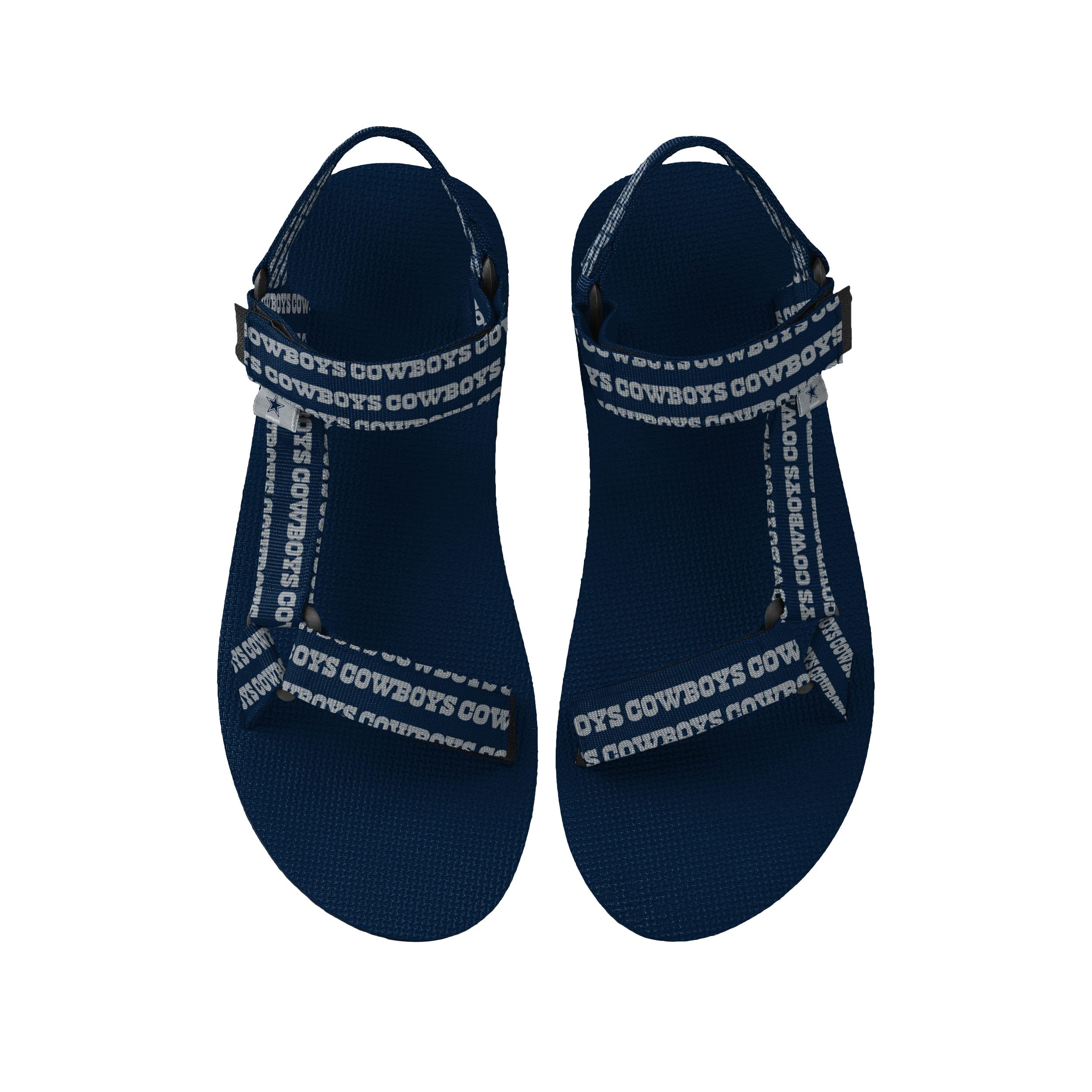 FOCO Dallas Cowboys NFL Womens Repeat Logo Strap Sandal