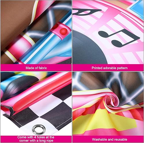 Miniatura 3 de Cartel de Jukebox recortado de los años 50, pancarta de rock and roll, telón de fondo, decoración de fiesta de cumpleaños, baby shower, suministros