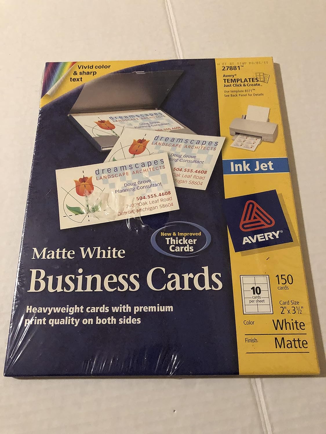 Avery 2in X 3 1/2in CleanEdge White Inkjet Business Cards