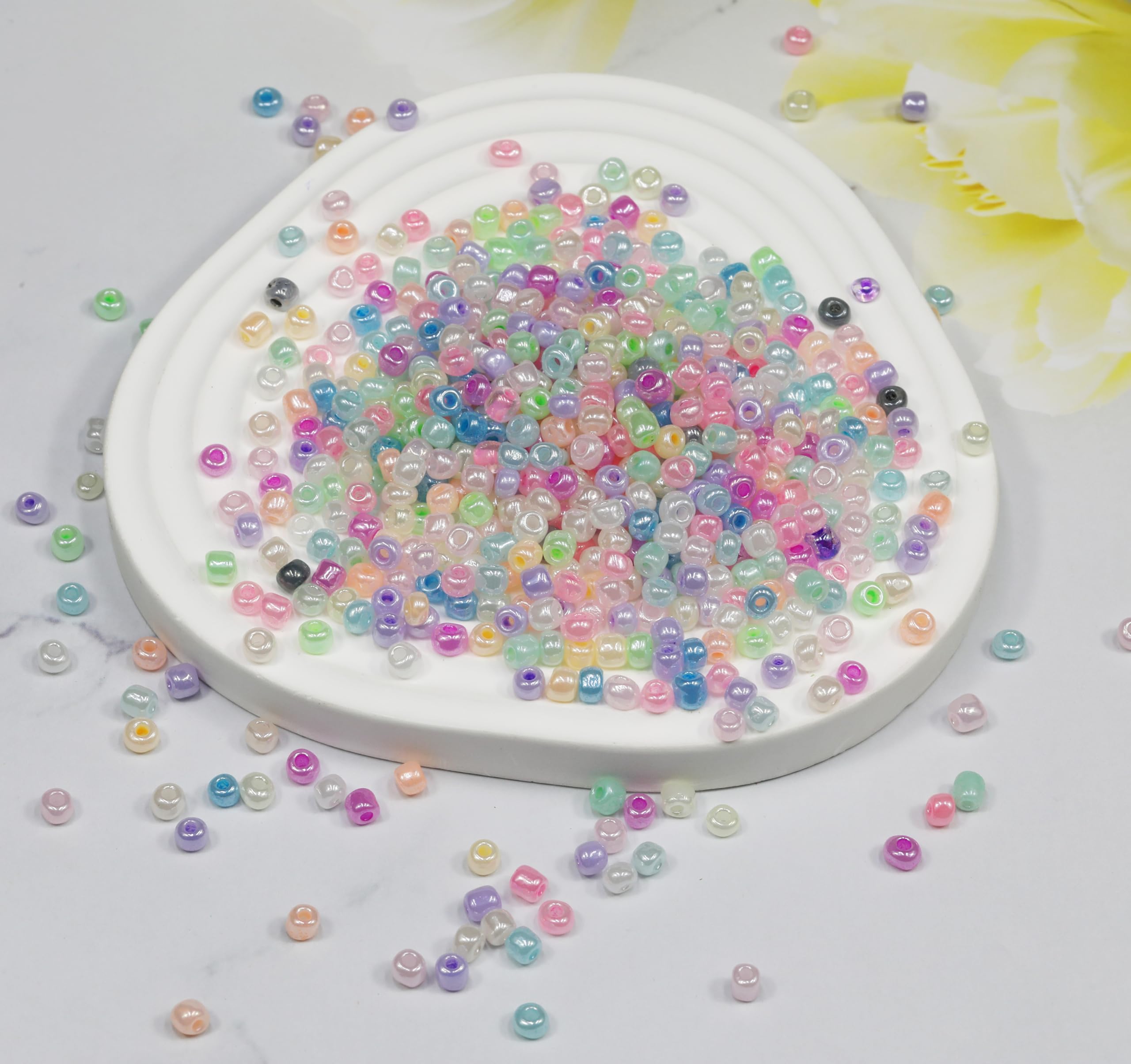 Bala&Fillic - 24.000 Perline Di Vetro Rocaille 2 Mm, 24 Colori Assortiti, Per Creazione Gioielli Fai Da Te