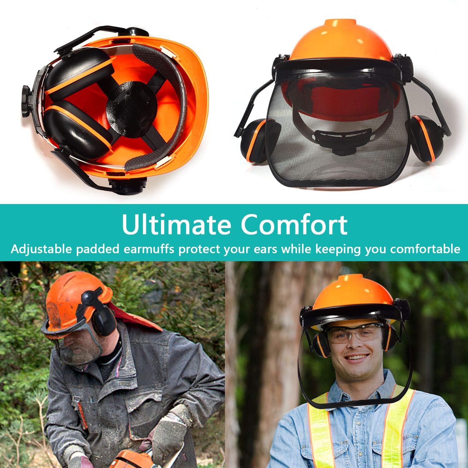 MESTUDIO Industrial Forestry Safety Helmet With Hearing Protection