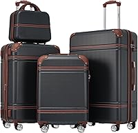 Vista 174 de Merax Equipaje, maleta extensible rígida con ruedas giratorias ligeras, Negro -, 40/48/52