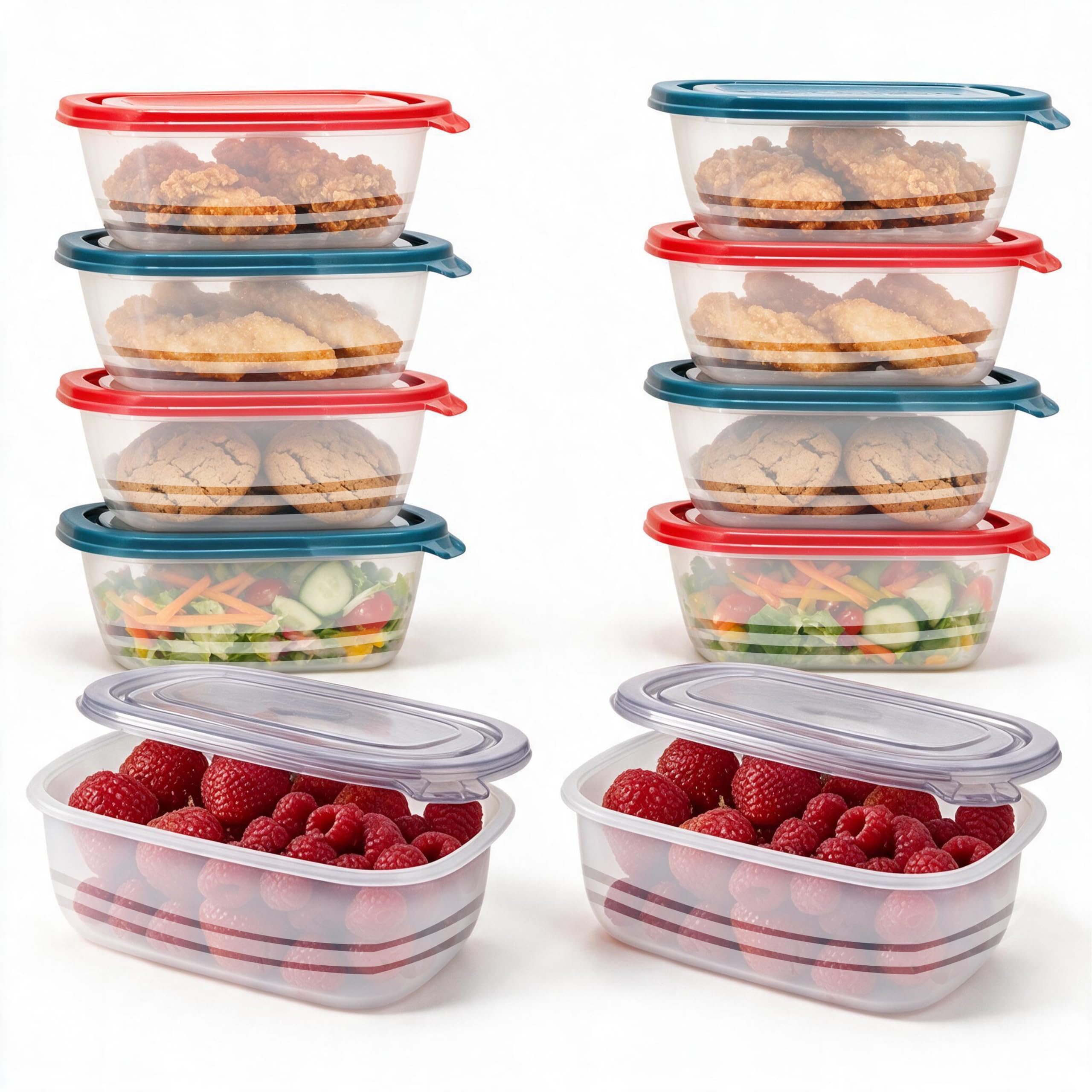 ARSUK 500ml Freezer Storage Containers With lids 10 Pack- Microwavable & Dishwasher Safe- Small Plastic Food Containers With lids- Reusable, Leak-Proof- Ideal Use for Meal Prep, Home, Work and Travel