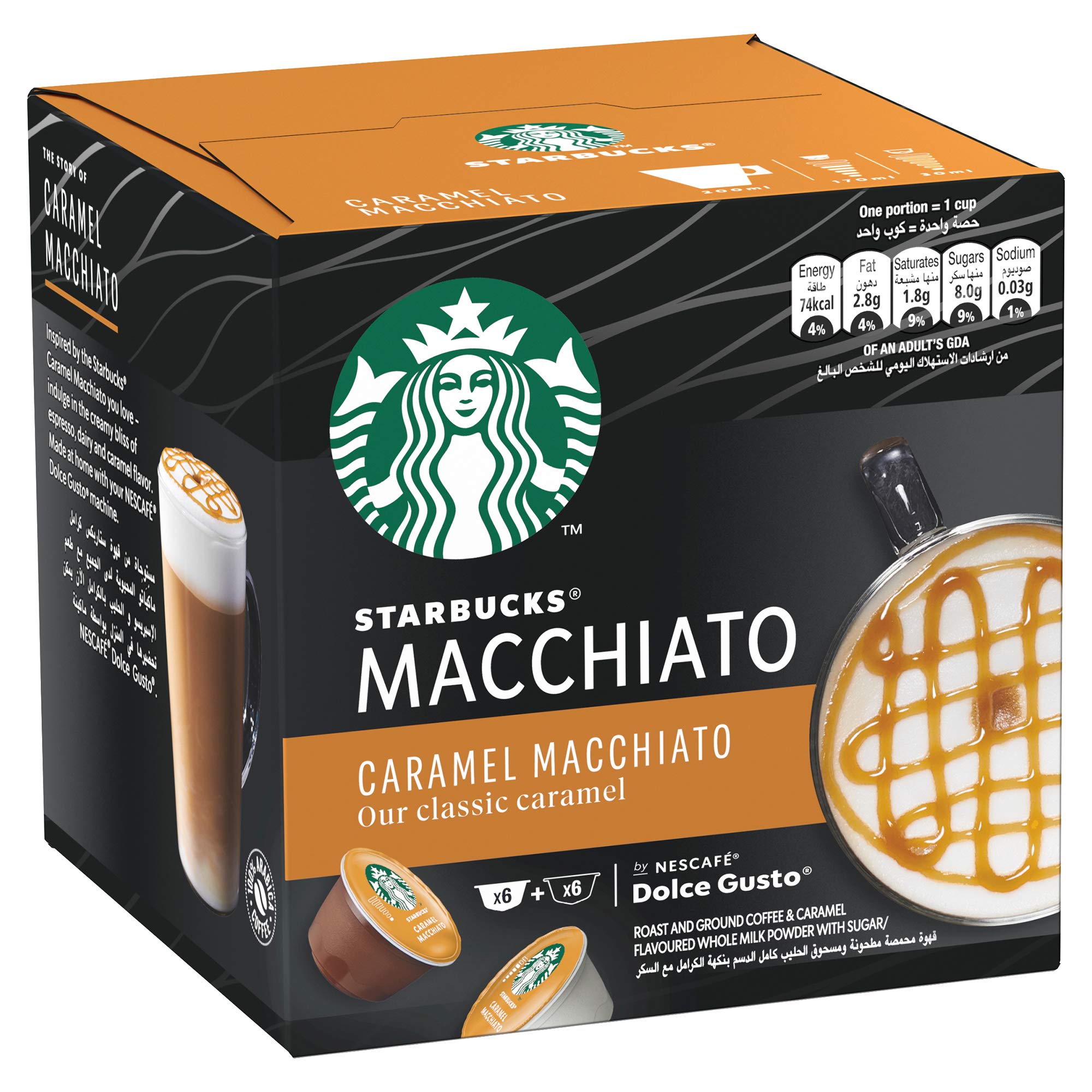 Starbucks Caramel Macchiato By Nescafé Dolce Gusto Box Of 6X2 Capsules