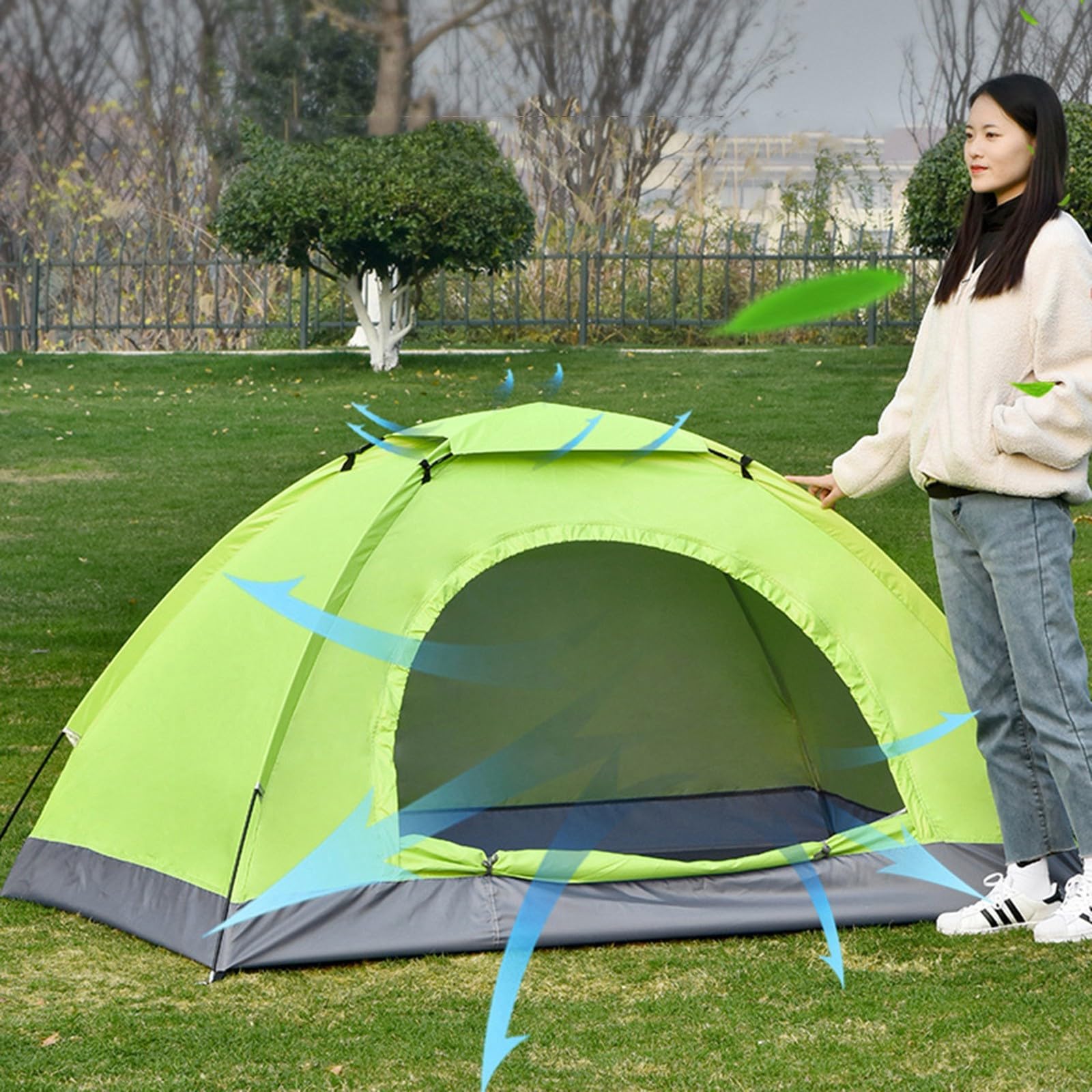 ZYWUOY Tente de camping instantanée avec sac de transport, idéale pour la randonnée et le camping