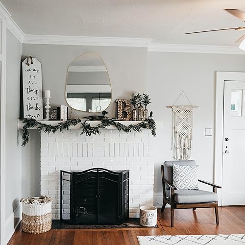 Miniatura 6 de PERFNIQUE Espejo de pared irregular asimétrico, espejo dorado de 32 x 24 pulgadas, espejo dorado para baño, dormitorio, sala de estar, entrada,