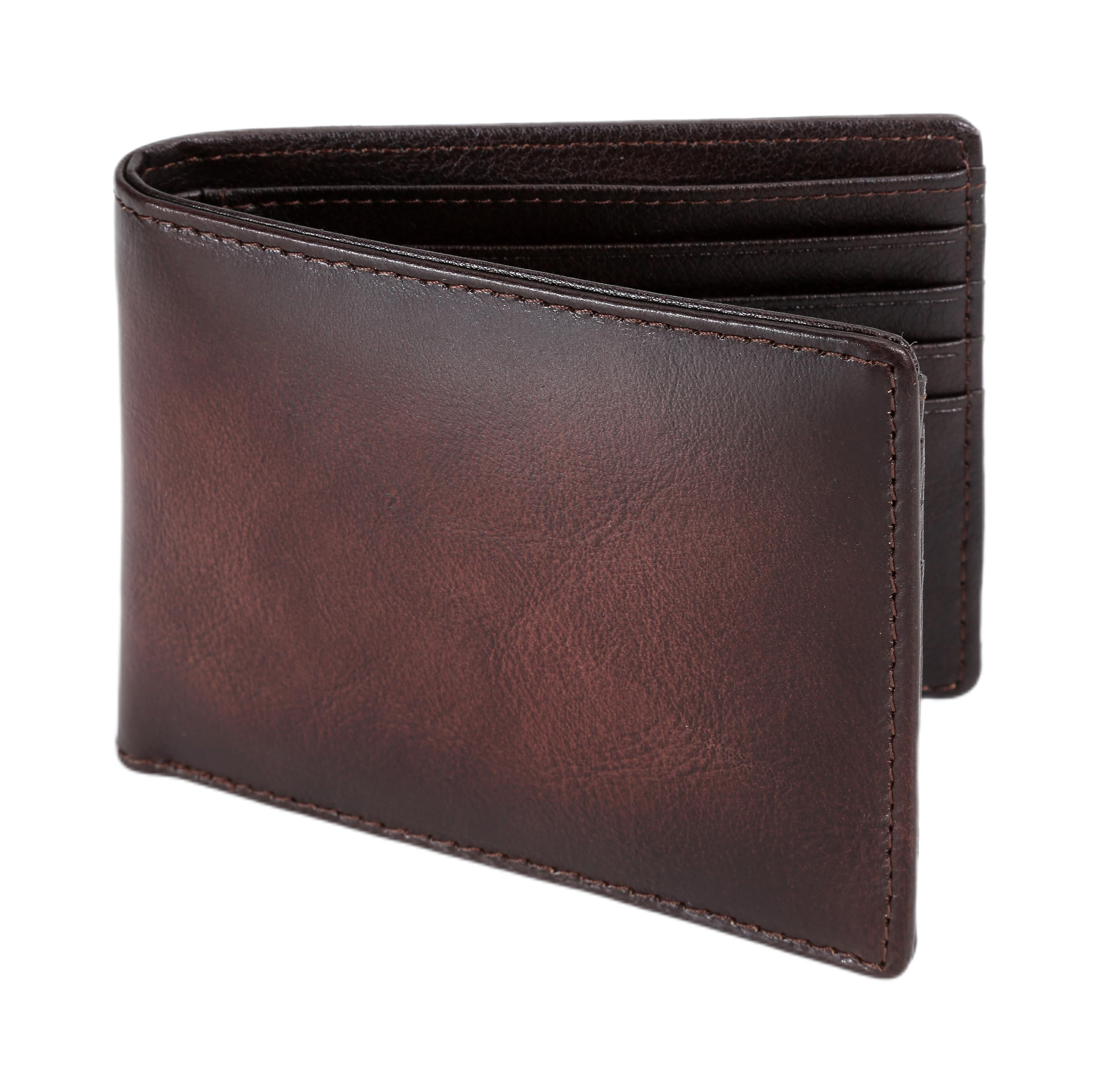 LELEMENT Genuine Leather Bifold Wallet for Men – Slim Minimalist Wallet with RFID Blocking, Multiple Card Slots, Cash Pocket – Soft Full-Grain Leather