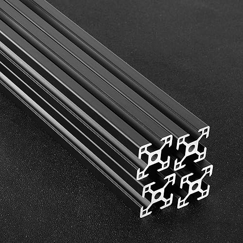 Miniatura 4 de Extrusión de aluminio con ranura en T 3030 para piezas de impresora 3D y bricolaje CNC negra de 600mmX4