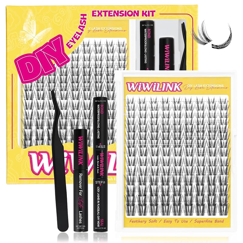 Kit de cílios postiços em tufos Freya WiWiLINK, curvatura D, 8–18 mm