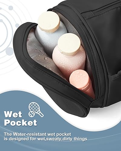 Miniatura 3 de Pequeña bolsa de gimnasio para mujer, mini bolsa de lona impermeable para mujer, bolsa de viaje pequeña con bolsillo húmedo, bolsas de fin de semana