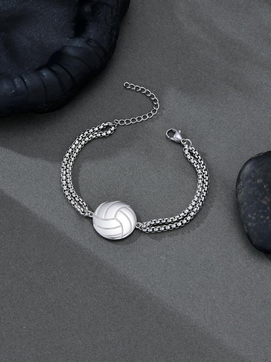 Sports Bracelet Gifts 925 Sterling Silver Baseball/Basketball/Football/Soccer/Volleyball/Golf/Tennis/Hockey Bracelet for Men Women