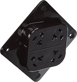 Hubbell HBL420 4-PLEX Receptacle, 20 amp, 125V, 5-20R, Brown