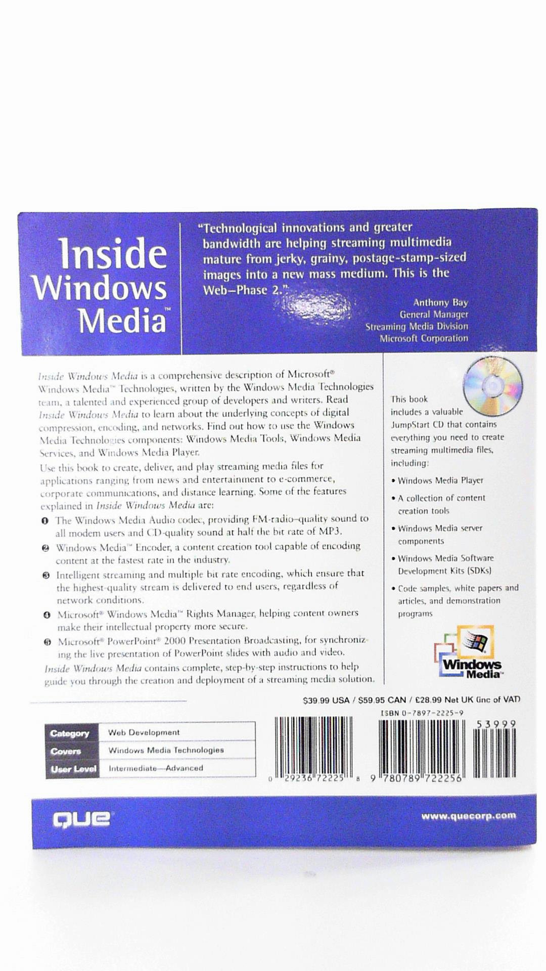 Inside Windows Media, w. CD-ROM: Learn to combine video, audio, and still images to create media