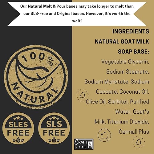 Miniatura 2 de Craft & Nature 4 libras de leche de cabra natural sin perfume hidratante glicerina derretir y verter base de jabón para hacer jabón