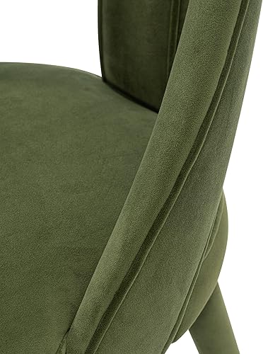 Miniatura 6 de Manhattan Comfort Neda - Sillas de comedor modernas de terciopelo con elegante diseño de respaldo en forma de T, acolchado de espuma de alta Verde