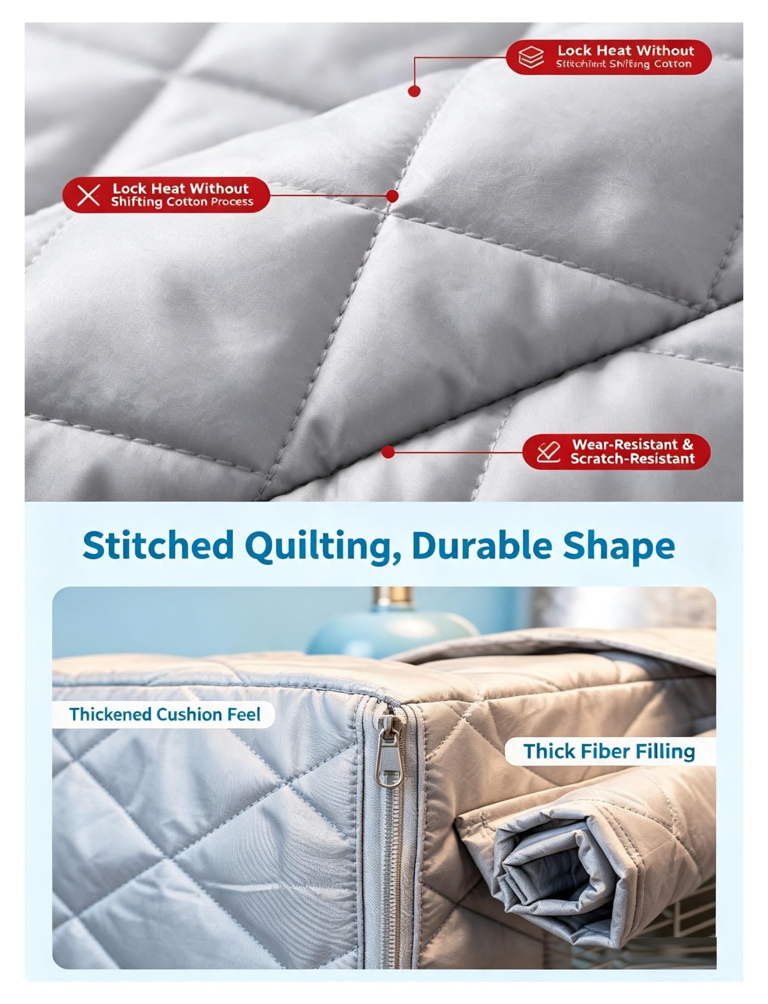 Copertura isolante per gabbia uccelli, imbottitura calda per inverno | Materiale in tessuto Oxford e cotone; adatta per pappagalli e piccoli uccelli; design traspirante;(62x42x54cm)