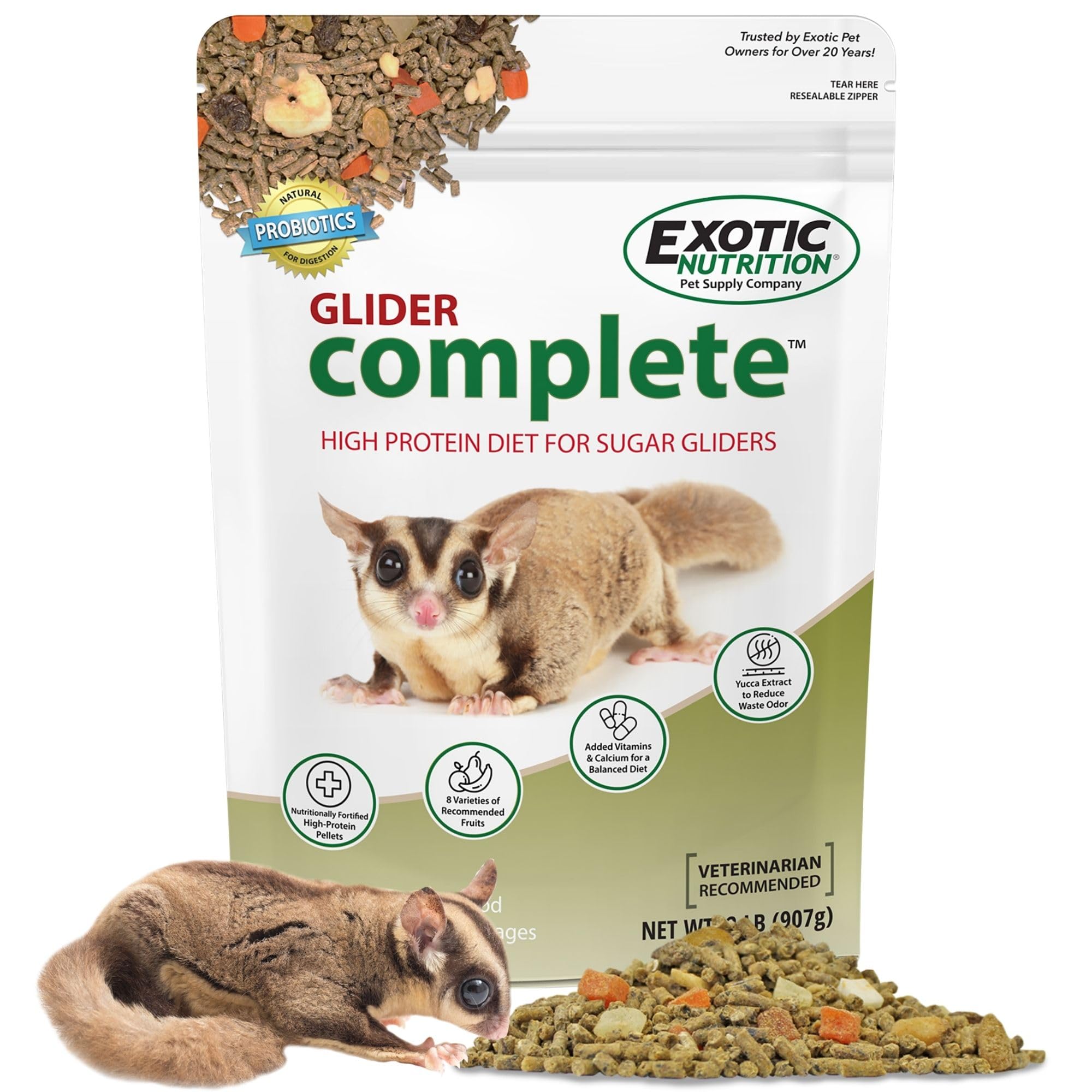 Glider Complete - Healthy High Protein Nutritionally Complete Staple Diet Sugar Glider Food (2 lb)