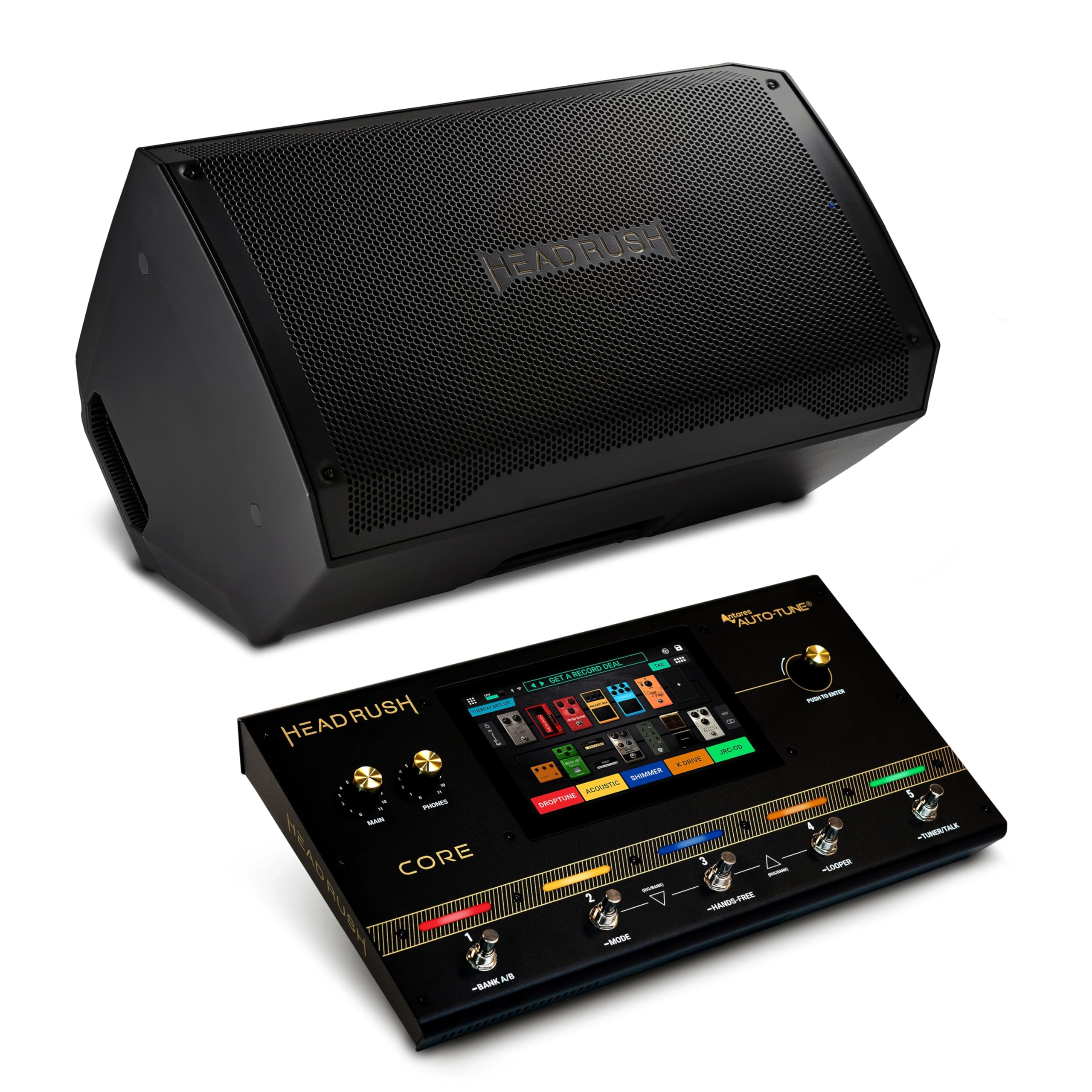 HeadRush Core e FRFR112 MK2 - Pedaliera multieffetto e amp-modeler per chitarra e voce, e 12-inch ampli da 2500W per chitarra e basso con Bluetooth