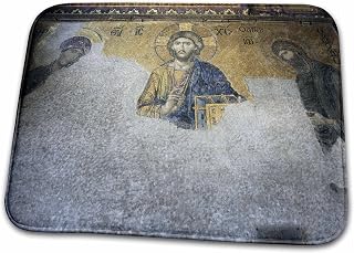 Dish Drying Mat - The Deesis mosiac Upper Gallery Hagia Sophia Istanbul Photography - Christian Mosaic