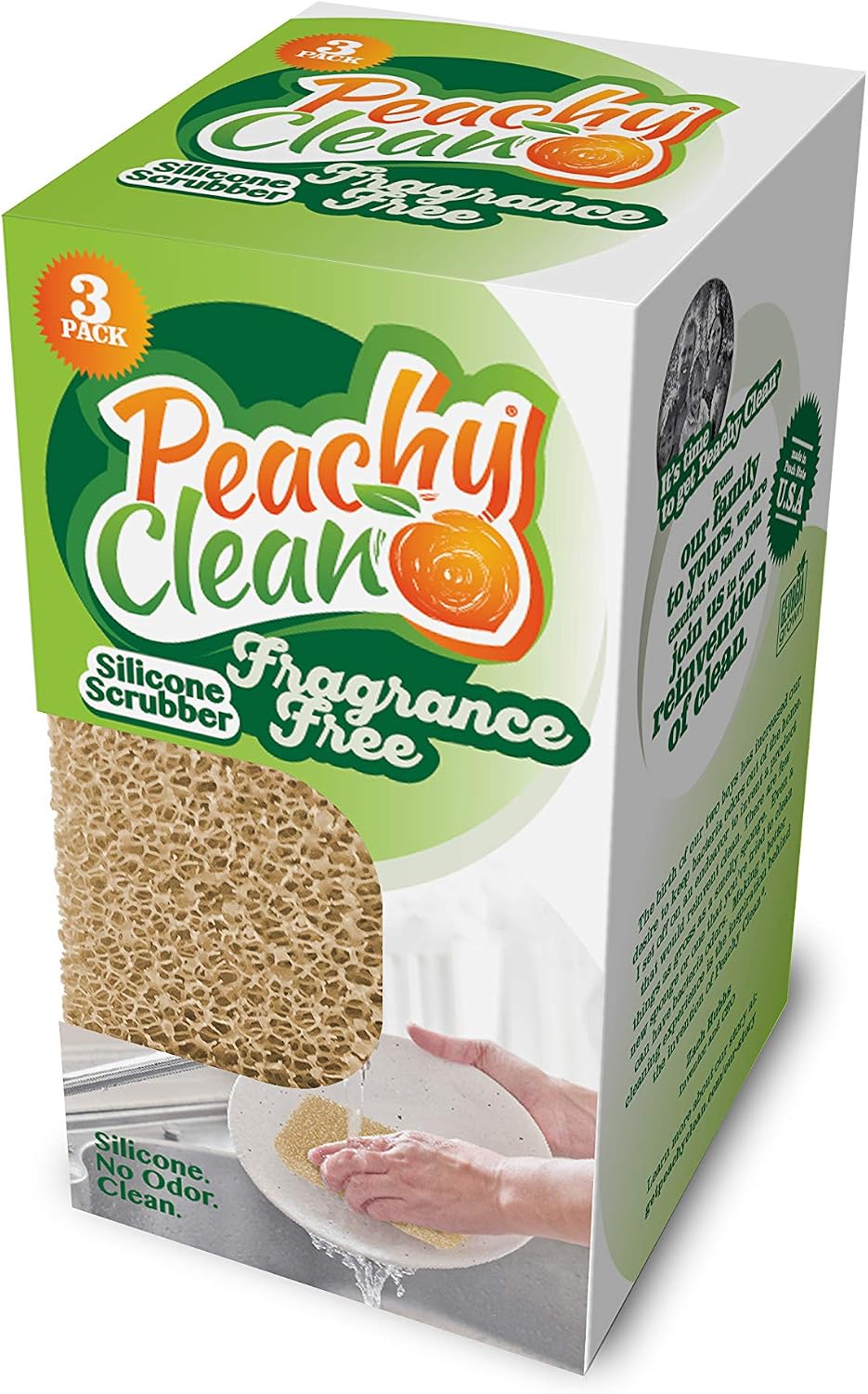Peachy Clean Kitchen Scrubber Fragrance Free 3pk