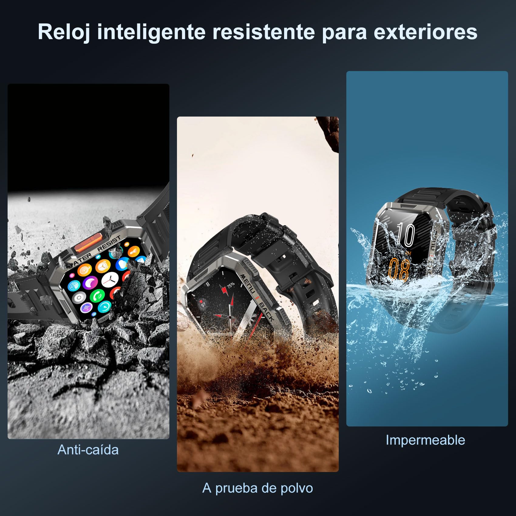 Blackview Reloj Inteligente Hombre - Llamadas Bluetooth, 2.01” Smartwatch Hombre con Linterna, Brújula, Pulsómetro, Monitor de Sueño, Podómetro, Notificación, Pulsera Actividad 100+ Modos Deportivos