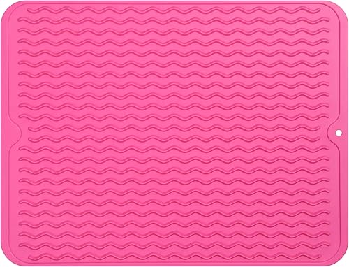 Miniatura 1032 de Tapete de silicona para secado de platos para múltiples usos, fácil de limpiar, ecológico, resistente al calor, tapete de silicona para encimera