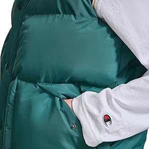 Champion Mens Puffer Vest With Logo