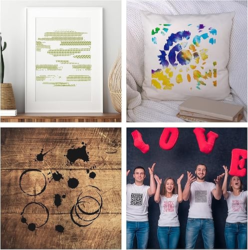 Miniatura 5 de 10 plantillas para pintar plantillas de textura de pared de 6 x 6 pulgadas, plantillas reutilizables para bricolaje, 10 plantillas mixtas de fondo