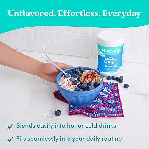 Miniatura 5 de Further Food Péptidos de colágeno marino sin sabor en polvo, pescado de origen sostenible capturado en la naturaleza, hidrolizado tipo 1, 2 y 3,