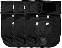 Vista 15 de Leekalos Pañales reutilizables lavables para perras (3 unidades) – Pañales para perritos altamente absorbentes – Pañales ajustables para cachorros
