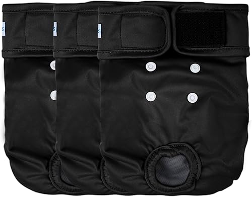 Miniatura 15 de Leekalos Pañales reutilizables lavables para perras (3 unidades) – Pañales para perritos altamente absorbentes – Pañales ajustables para cachorros